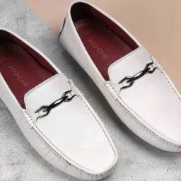 Mochi Men's White Casual Loafers-image-86