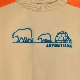 MiArcus Unisex Beige Color Block Full Sleeves Sweatshirt image 5