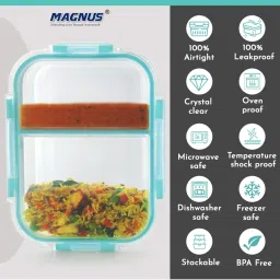 MAGNUS Solid Green Borosilicate 580ml Rectangle Container image 5