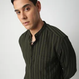 Vastrado Multicolored Relaxed Fit Striped Shirt image 5