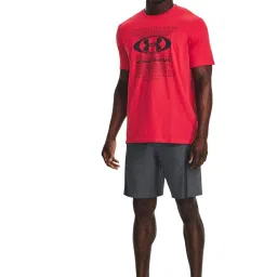 Under Armour Red Cotton Regular Fit Printed Sports T-Shirt image 5