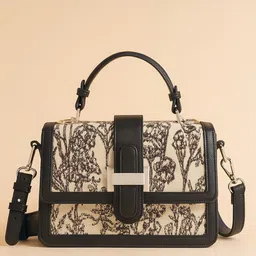 Lino Perros Floral-Infused Printed Structured Satchel-picture-48