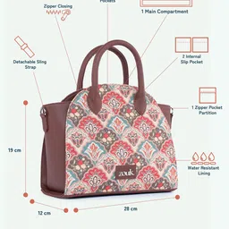 ZOUK Women Floral Printed Swagger Handheld Bag image 5