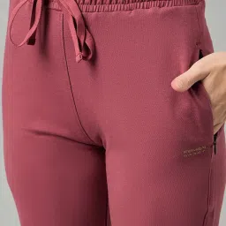FEMEA Purple Elastane Solid Trackpants image 5