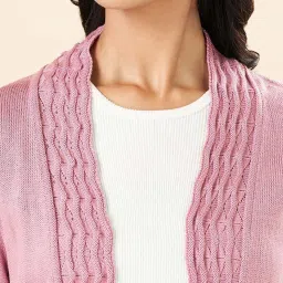 Rangmanch by Pantaloons Pink Self Design Cardigans image 5