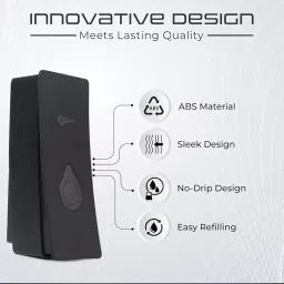 Robustt 200 ml ABS Plastic Black Wall Mount Soap Dispenser, ZY203 image 3