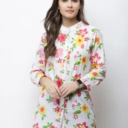 Cation White Floral Print Tunic-image-29