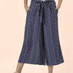 People by Pantaloons Navy Striped Culottes-picture-20