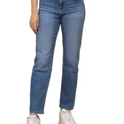 Wrangler Blue Straight Fit High Rise Jeans-picture-32