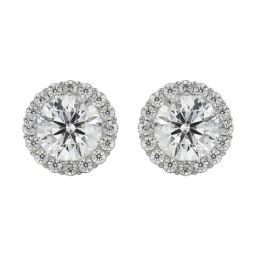 Emori 14k Yellow Gold & Diamond 1 CT Halo Round Solitaire Stud Earrings-picture-12