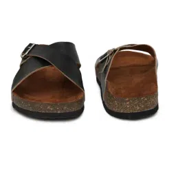 Mozafia Women's Black Cross Strap Sandals image 4