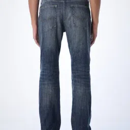 Jack & Jones Medium Blue Cotton Bootcut Fit Distress Jeans image 2