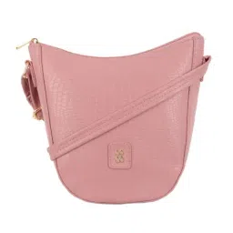 Baggit Pink Textured Small Cross Body Bag-image-66