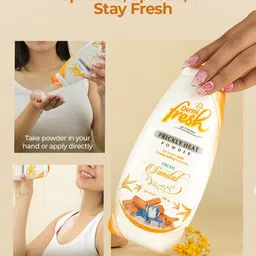 DERMIFRESH Set Of 4 Fresh Prickly Heat Powder For Long Lasting Cooling - Sandal 150 g Each image 5