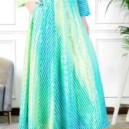 NEUDIS Green & Blue Striped Skirt-image-87