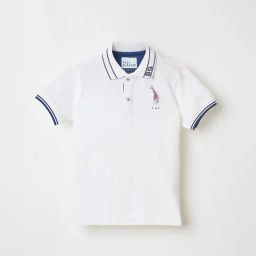 Blue Giraffe Boys White Polo T-Shirt-picture-29