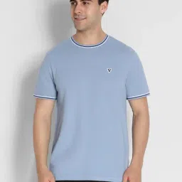 American Eagle Blue Cotton Slim Fit Solid T-Shirt-picture-38