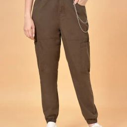 People by Pantaloons Brown Cotton Joggers-picture-18