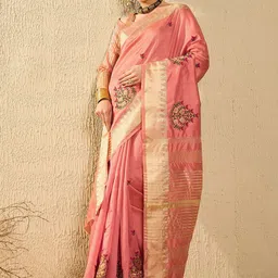 SERONA FABRICS Woven Design Embroidered Silk Cotton Banarasi Saree image 5