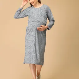 The Mom Store Print Maternity A-Line Dress-image-25