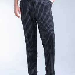 Flying Machine Men Striped Relexed Fit Trousers-image-13