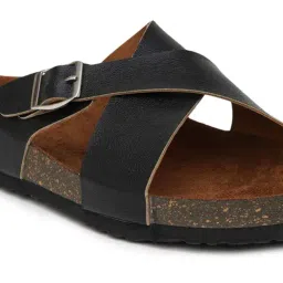 Mozafia Women's Black Cross Strap Sandals image 5