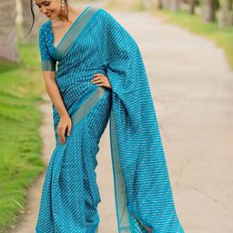 MIRCHI FASHION Ethnic Motifs Printed Zari Leheriya Saree-picture-23