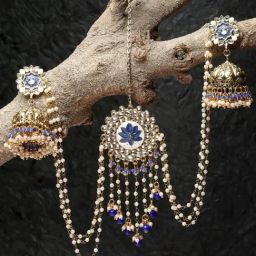 Karatcart Blue Jhumki Earrings for Women-picture-25