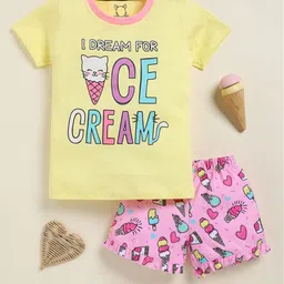 YK Girls Printed Round Neck T-Shirt With Shorts-picture-38