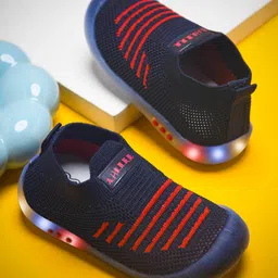KATS Mesh Detailed LED Slip On Shoes - Navy Blue-image-21