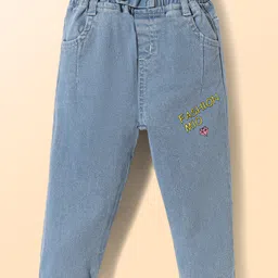 Mark & Mia Denim Full Length Jeans With Fashion Text Print - Blue image 2