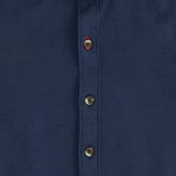 Pantaloons Junior Cotton Half Sleeves Solid Shirt - Navy Blue image 4