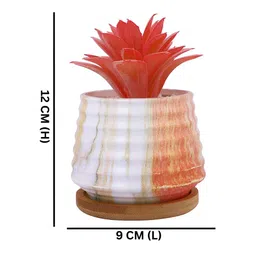 TAYHAA White 1 Pieces Succulent Artificial Plant With Pot image 2