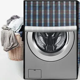 The Furnishing Tree Washing Machine Cover Check Black Compatible for Bosch 9 Kg Fully-Automatic Fro image 4