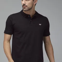 Wildcraft Men Black Back Printed Polo Collar Active T-shirt image 4