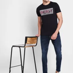 Being Human Black Regular Fit Printed T-Shirt image 5