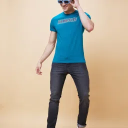 Being Human Blue Regular Fit Printed T-Shirt image 5