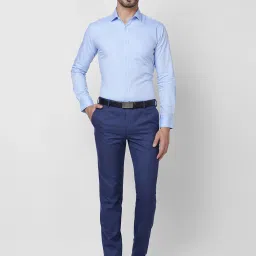 Park Avenue Blue Slim Fit Striped Shirt image 5