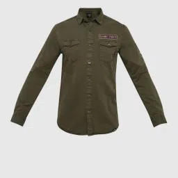 Produkt By Jack & Jones Green Cotton Slim Fit Shirt image 5