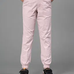 Mode by Red Tape Kids Light Pink Solid Joggers-image-0
