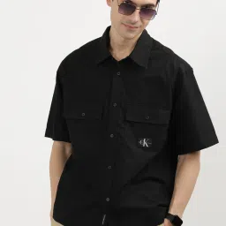 Calvin Klein Black Cotton Oversized Fit Shirt image 5