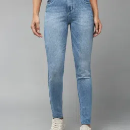 DOLCE CRUDO Light Blue Denim Slim Fit High Rise Jeans-picture-39