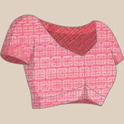 Saree Mall Pink Printed Saree With Unstitched Blouse image 5