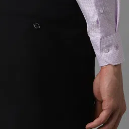 louis philippe Men Lilac Classic Fit Textured Full Sleeves Formal Shirt image 5