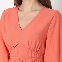 Vero Moda Orange Regular Fit A Line Dress image 5