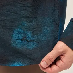 The Bear House Blue Nylon Relaxed Fit Print Shirt image 5
