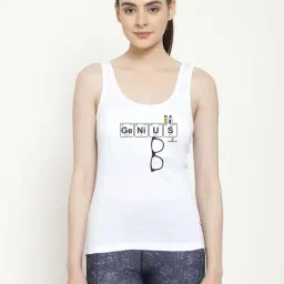 Friskers White Graphic Print Camisole-image-5