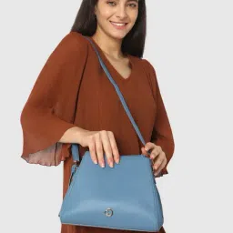 Caprese Milan Blue Faux Leather Solid Sling Handbag-picture-45