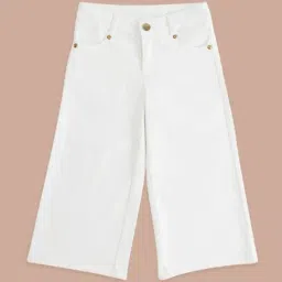 Pantaloons Junior White Cotton Regular Fit Trousers-picture-36