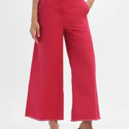 Forever 21 Red Cotton Flared Pants-picture-36